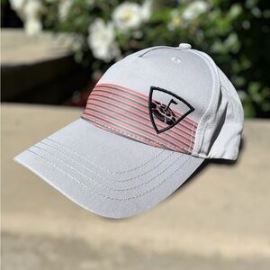 TopGolf adjustable Gray Men's Baseball Cap with Striped Accent